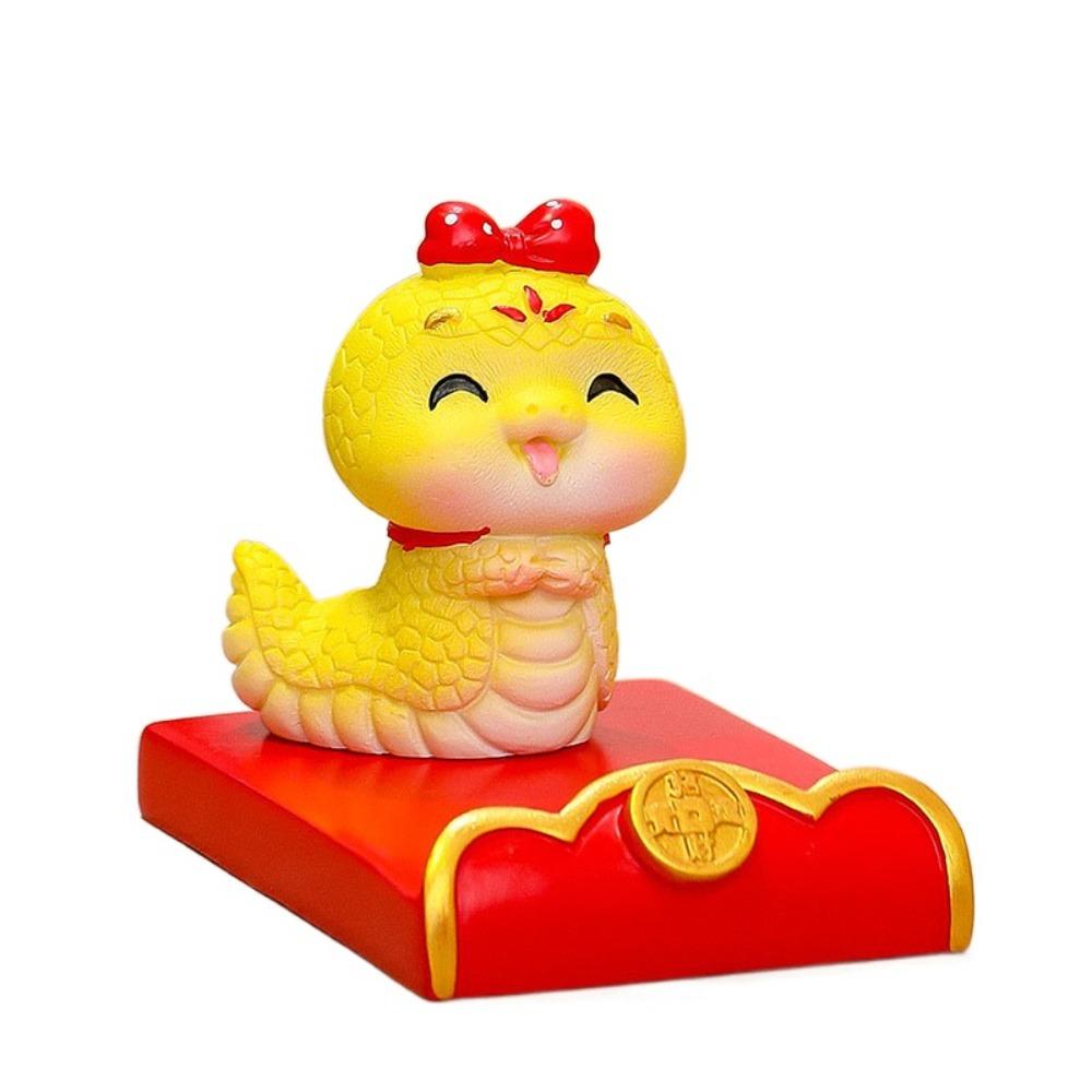 Resin Craft Mobile Phone Bracket Ornaments Slot Design Cute Cell Phone Holder  Spring Festival