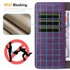 For iPhone 17 Pro Wallet Case with Strap RFID Blocking Leather Stand Phone Cover