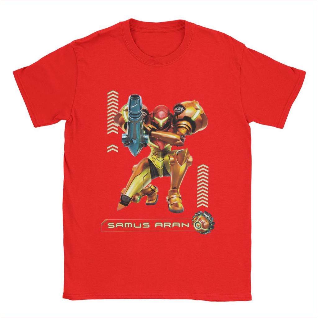 Humorous Samus Aran Super Metroid T-Shirts for Men Round Collar 100% Cotton T Shirt Short Sleeve Tees New Arrival Tops