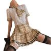 Temptation Schoolgirl Cosplay Lingerie Set with Mini Skirt and Sukumizu