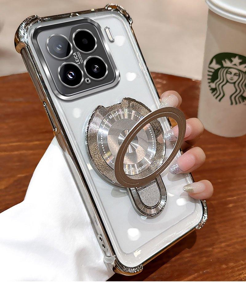 

Прозрачный ударопрочный чехол с магнитным держателем Magsafe для Xiaomi 15 14 Ultra 15T 14T 13 12 12S 11 Lite Pro 4G 5G Xiaomi Mi 11 Lite 5G серебряный