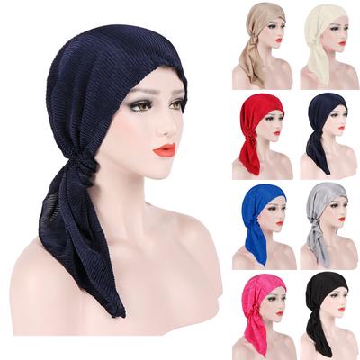 (Projektor)Dámské muslimské Stretch Turban Čepice Chemo Čepice proti vypadávání vlasů Head Scarf Wrap Cap