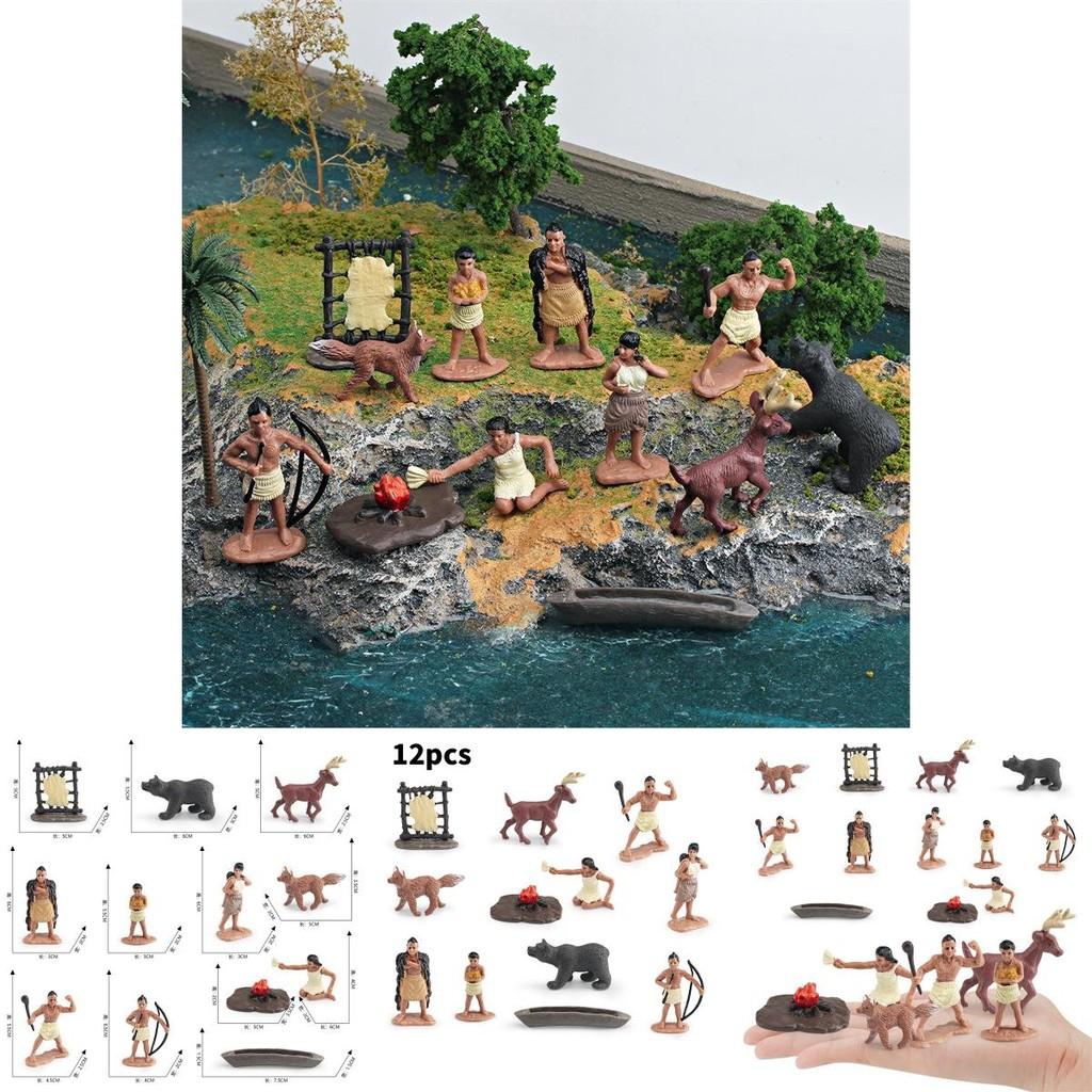 American Indians Figure Model Collection With Plastic Construction For Educational And Decorative Use