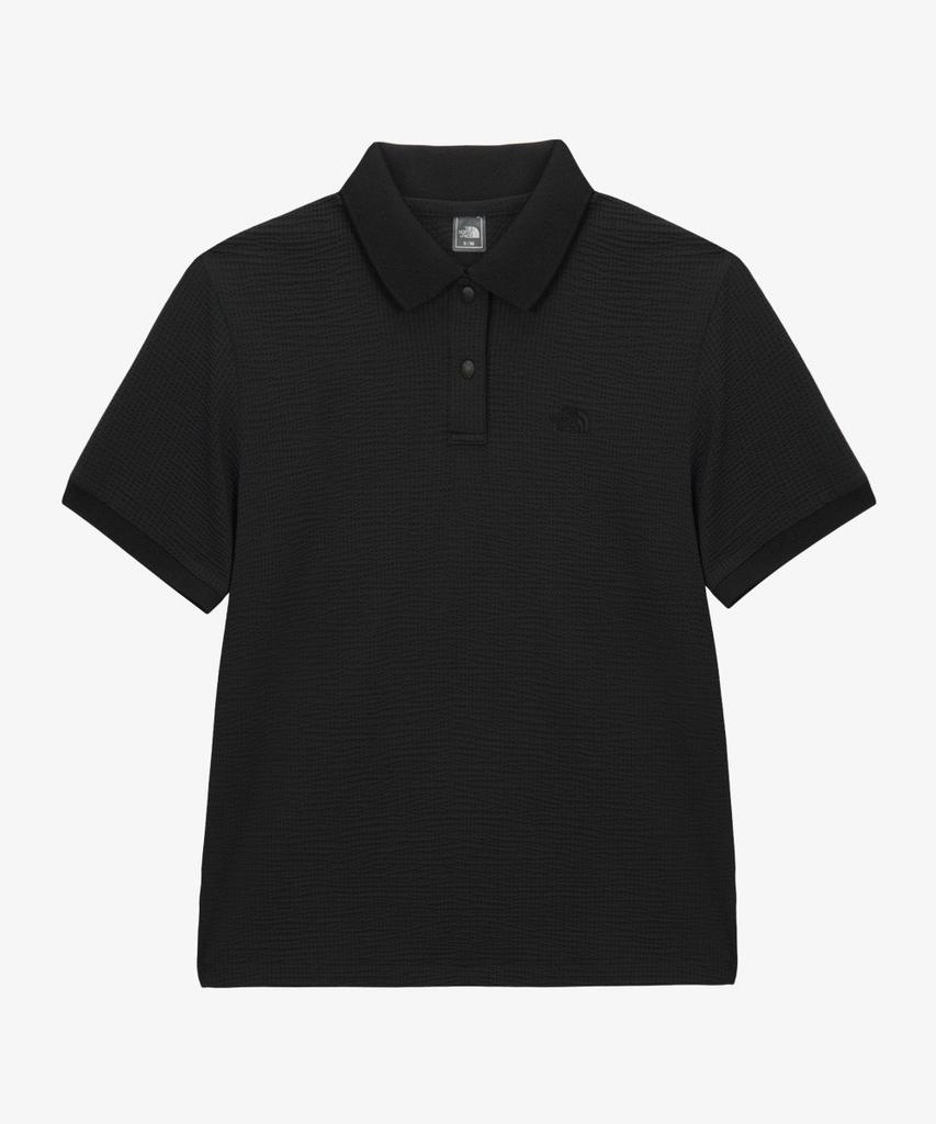 Noseupeiseu Nt7Ps43A Women'S Waffle Short Sleeve Polo Black
