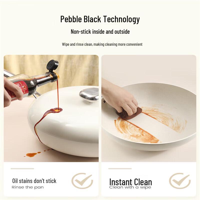 Velosan Pebble Non-Stick Wok and Frying Pan Set