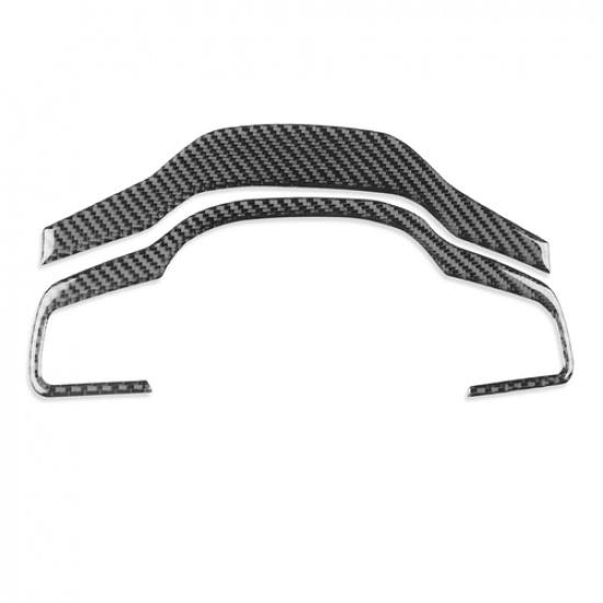 Real Carbon Fiber Steering Wheel Cover Trim For Jaguar F-TYPE 2013-