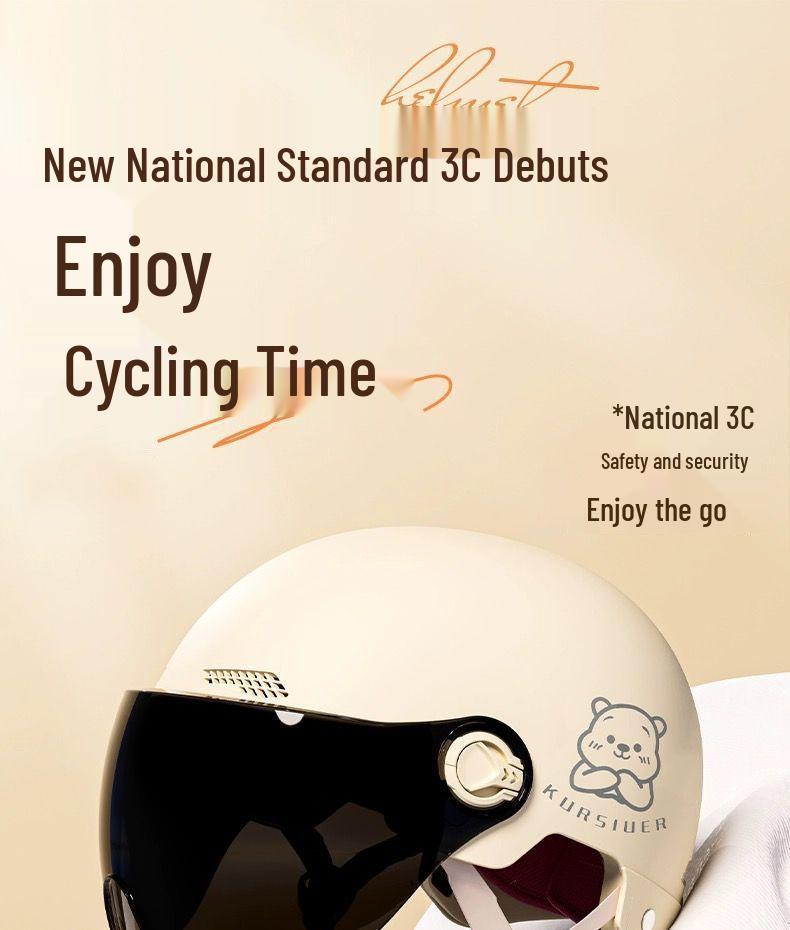 3C Certified Women's Electric Vehicle Summer Helmet with Sun Protection - Lightweight, Universal Fit