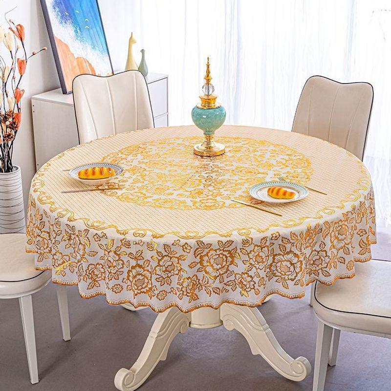 Large Wash-Free Round Tablecloth for Dining and Hotel Use - New Year Boutique Edition