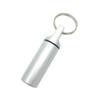 Aluminum Waterproof Pill Box Cases with Sealed Storage, Flat Head, Round Alloy Cartridge and Keychain for Vitamin Fish Oils