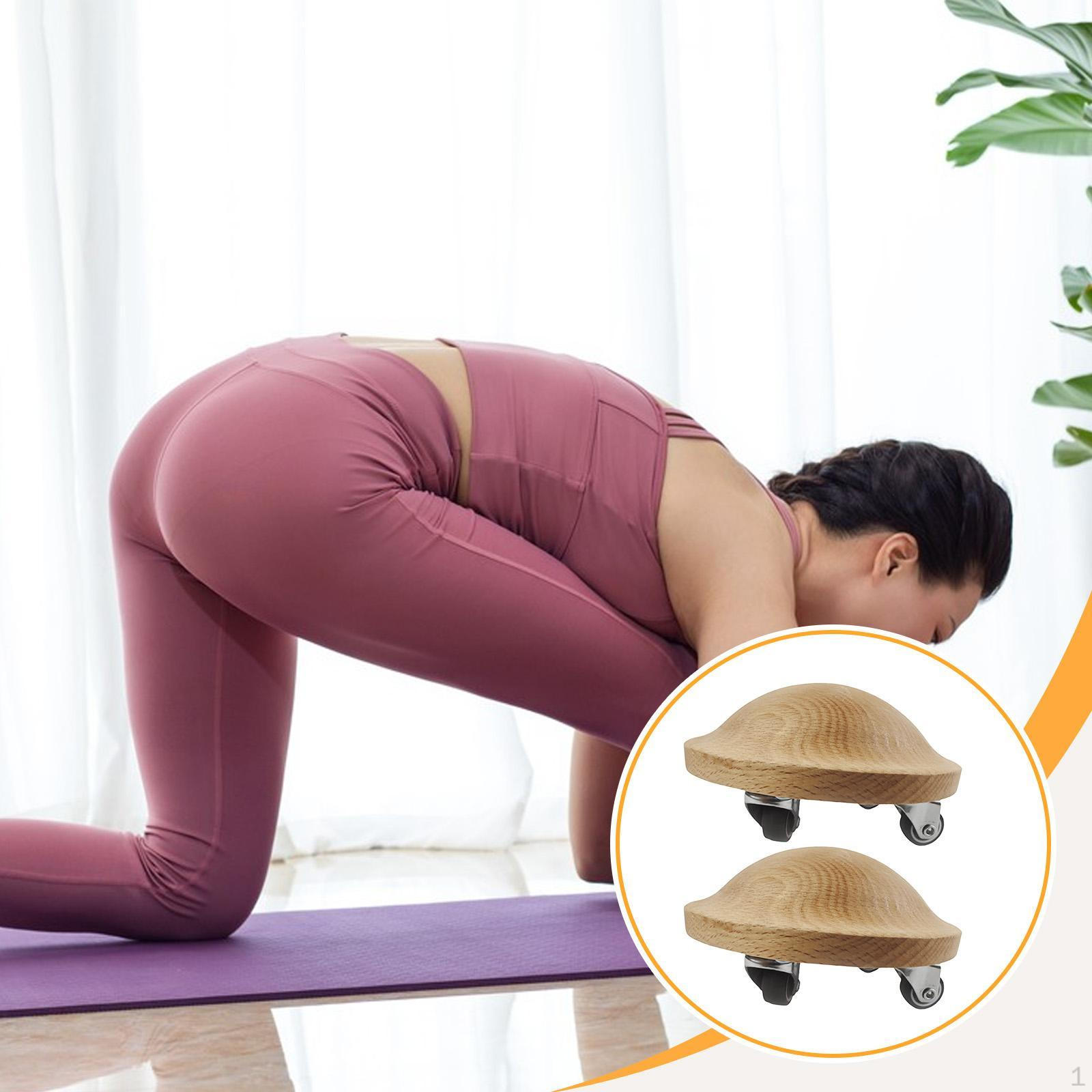 

2 шт. Колеса-слайдеры для упражнений Фитнес Деревянные Компактные Портативные Скользящие диски Тренажер для пресса