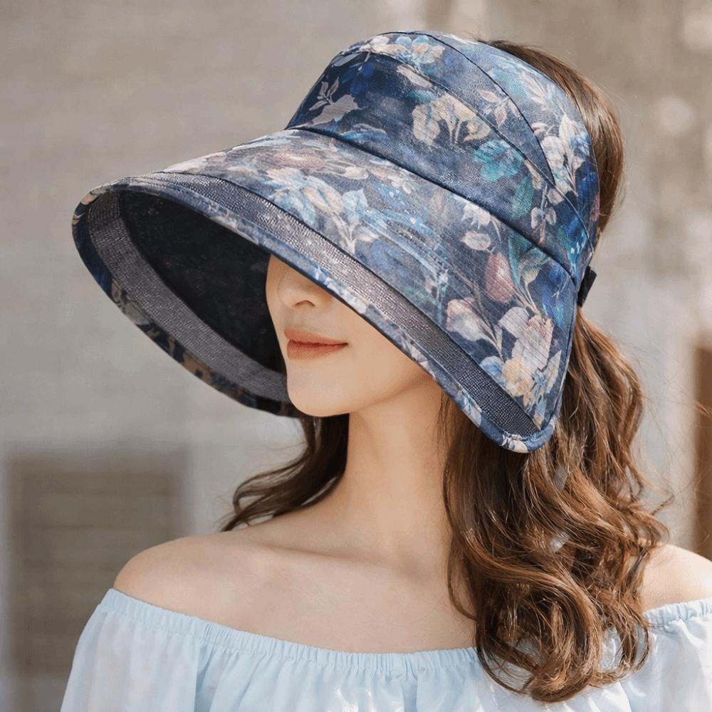 Breathable Flower Empty Top Cap Adjustable Large Brim Sun Hat Anti-Sun Fisherman Hat  Outdoor