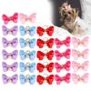 25Pcs/lot Cute Pet Dog Bow Grooming Bows Loverly Bowknot with Rubber Bands Pet Headwear