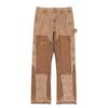 Trendy Wijde Jeans, Gewassen, Slijtageplekken, Patchwork, Unisex Stijl