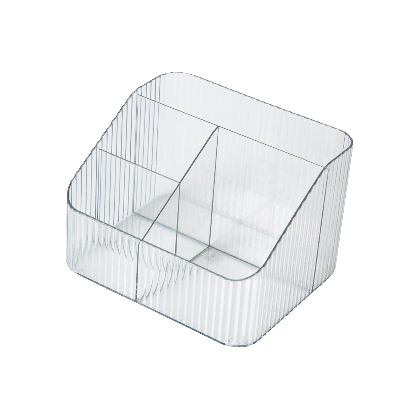 

Роскошный ящик для хранения, настольный держатель для косметических ручек, ведро для хранения косметики, прозрачная трапециевидная косметическая полка One Size