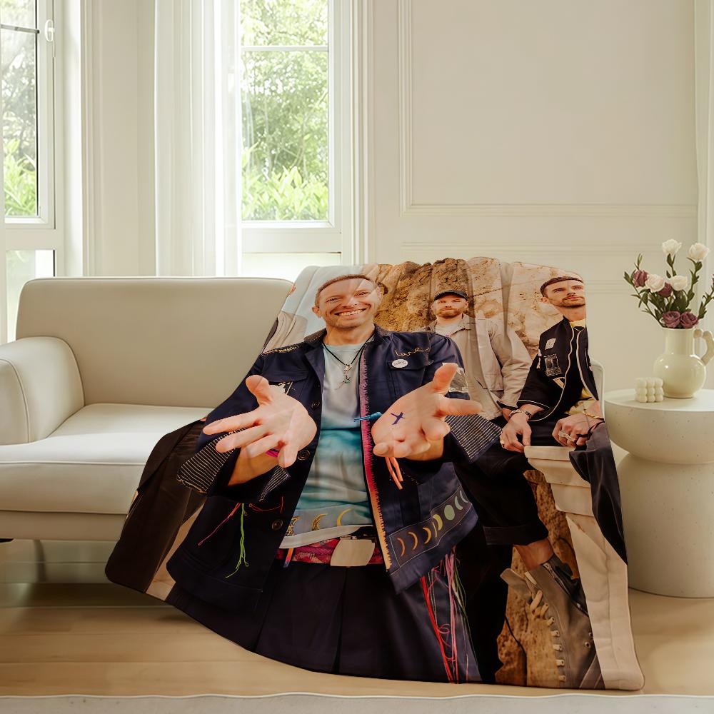 

Hot rock band C-ColdplayS Blanket For Sofa Office Bed Plane Travel Sleep Read Relax Camping Soft And Warm 30x40in