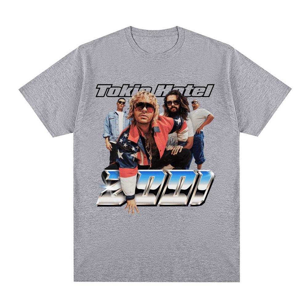 Niemiecki Zespół Rockowy Tokio Hotel Graficzny T-shirt Moda Męska Hip Hop Punk Krótki Rękaw T-shirt Casual Bawełniane Oversize'owe T-shirty