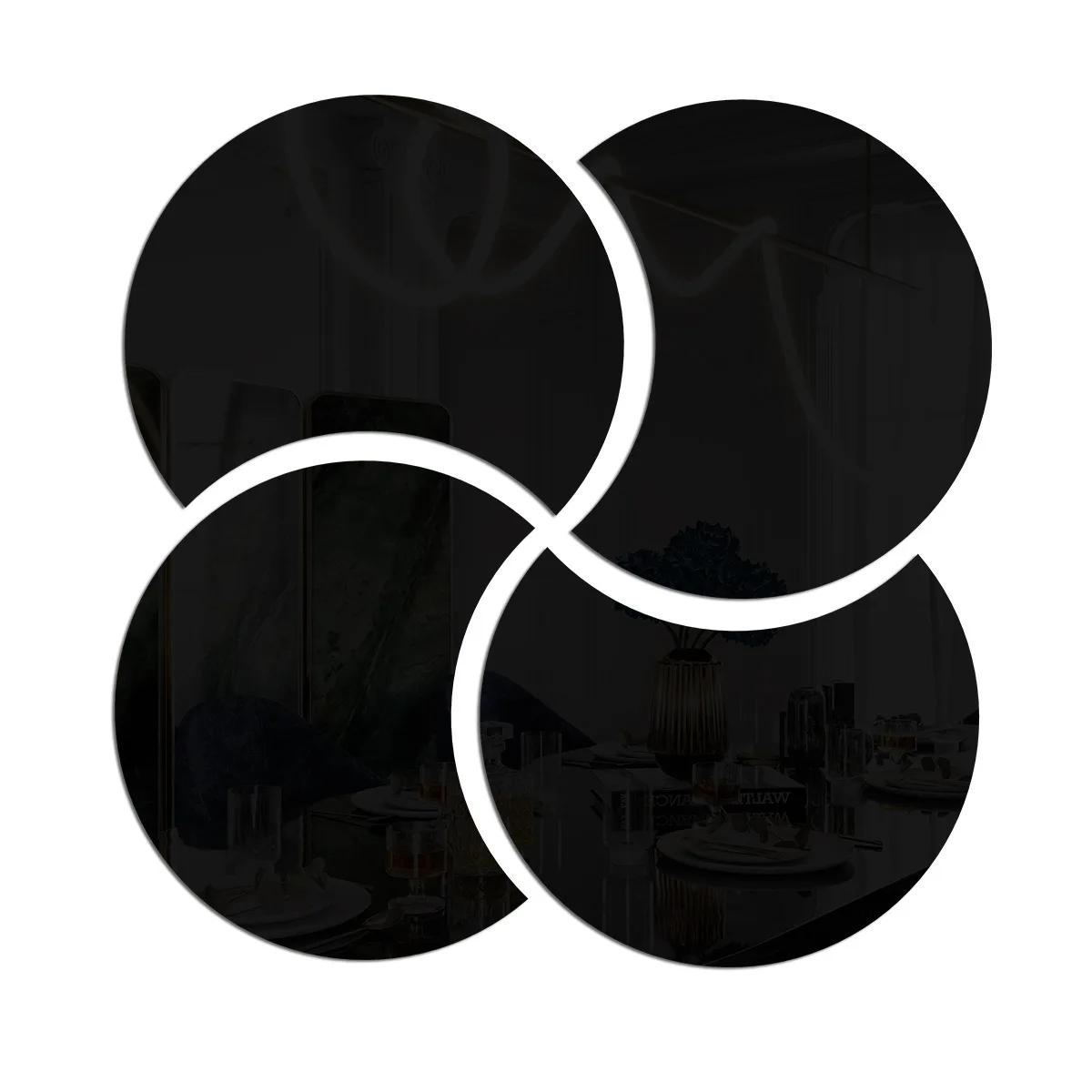 

4 шт. Настенные наклейки-зеркала в форме полукруга, акриловая наклейка, сделай сам, самоклеящееся зеркальное искусство, настенное украшение, декор для фона стены офиса 15.8x13.5cm 4pcs