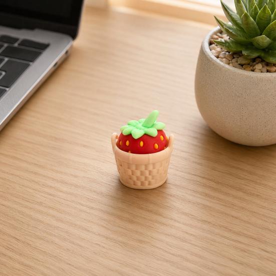 3D Printed Fruit Fidget Clicker Toy, Cute Press Button Sensory Toy, Miniature Fruit Basket Stress Relief Toy for Office Desk