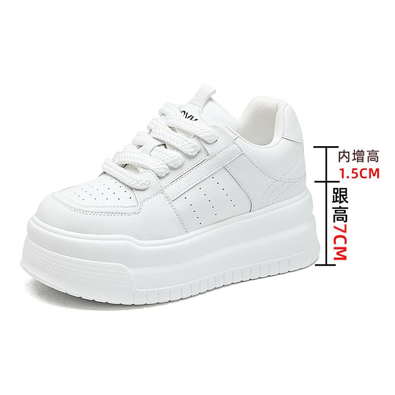 

Internet celebrity fashion thick-soled inner heightening board shoes women s 2025 new versatile student leisure ins tide white shoes single shoes 34