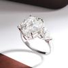 8 Carat Pear Cut All Moissanite Rings for Women   Copper18K Plated 3 Stones Waterdrop Shape Engagement Wedding Band