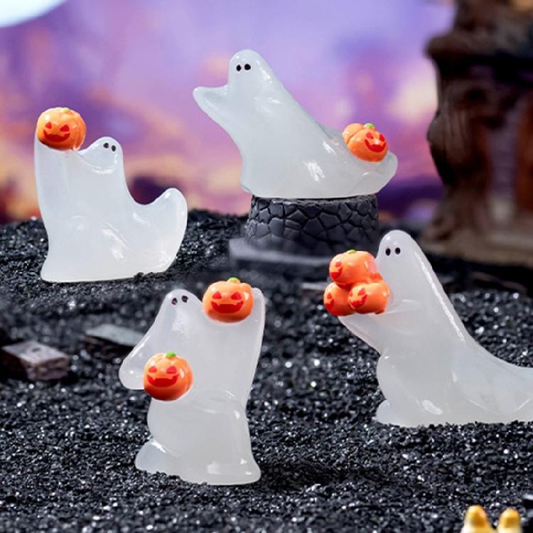 Halloweens Ghosty Figurines Night Lights Resins Ghosty Statue Sculptures Garden Decorations Monsters Figurines Ornament