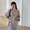 Summer Midlength Loose Womens Letters Couples Tendy Top