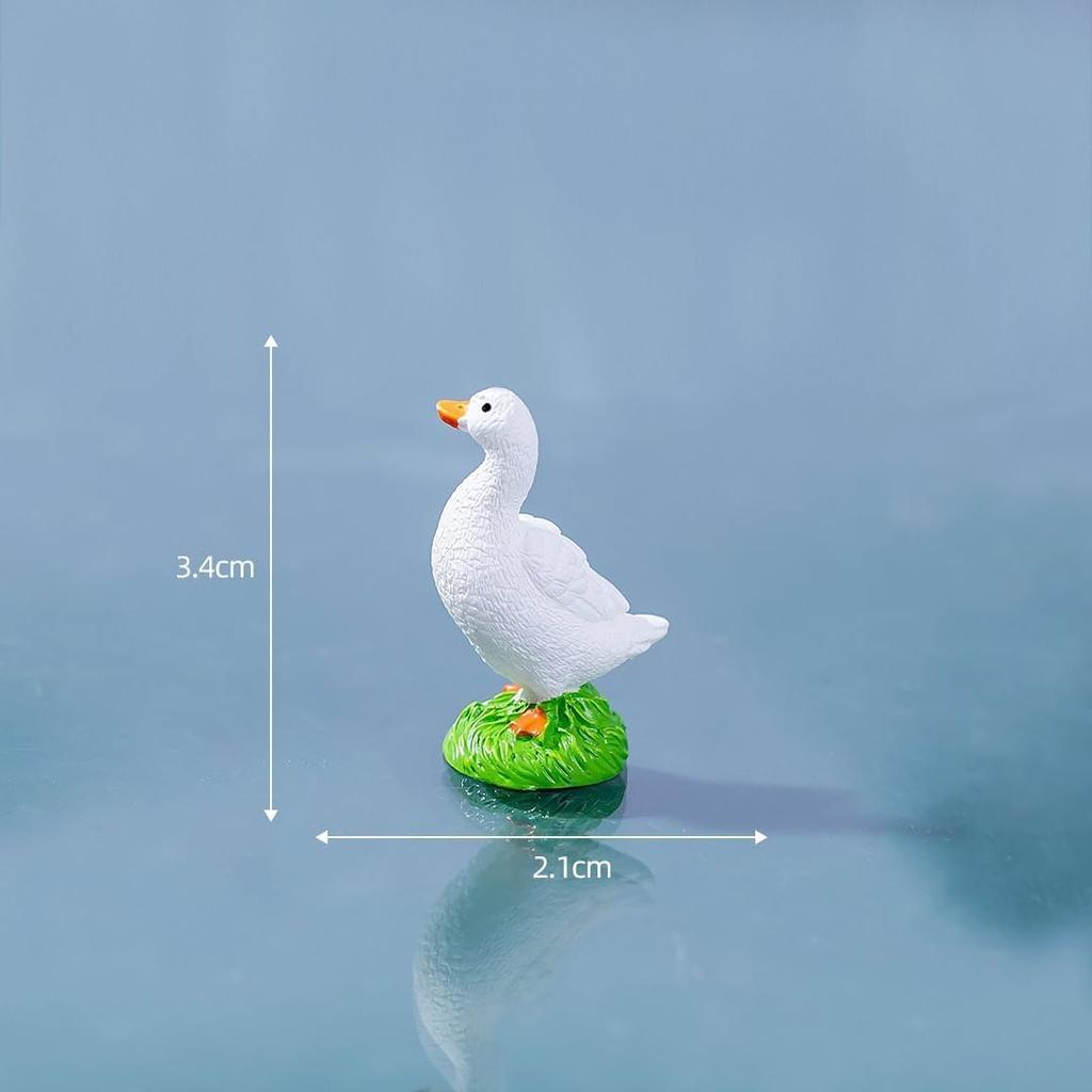 3 Pcs Mini Duck & Goose Figurines - Resin Fairy Garden Decor, Aquarium Fish Tank Accessories, Micro Landscape Moss Terrarium DIY Crafts, Home
