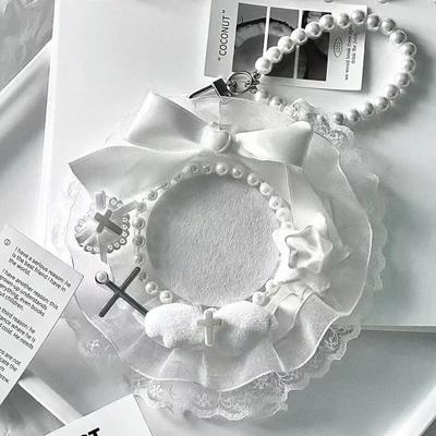 5.8cm Creative Design Kawaii Badge Pin Displaying Holder Sweet Lace Star Protector with Lanyard Fashoin Badge Clip Cover Case