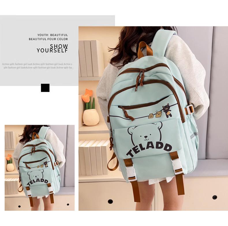 New cartoon puppy printed schoolbag high value college junior high school students multi-compartment backpack