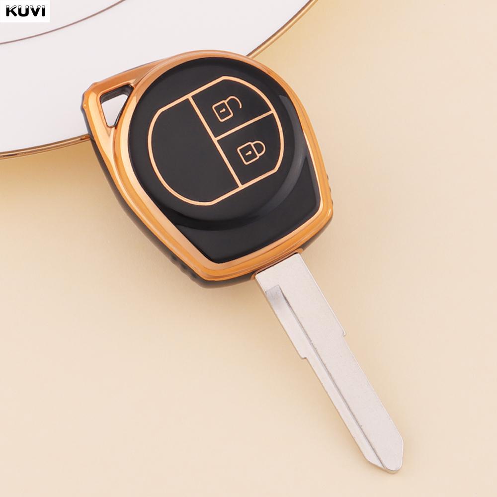 

2 Button Golden Tpu Car Remote Key Cover Case For Suzuki Swift Ignis Vitara Liana Ciaz Baleno Shell Decor Holder Fob Accessories