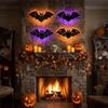 8Pcs PET Material LED Bat Light Stereoscopic Bat Night Light  For DIY Party Decorations