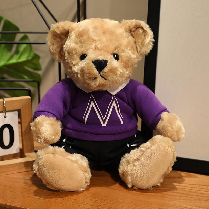 Trendy Plush Teddy Bear in Hoodie: Formal Wear Cloth Doll Ornament