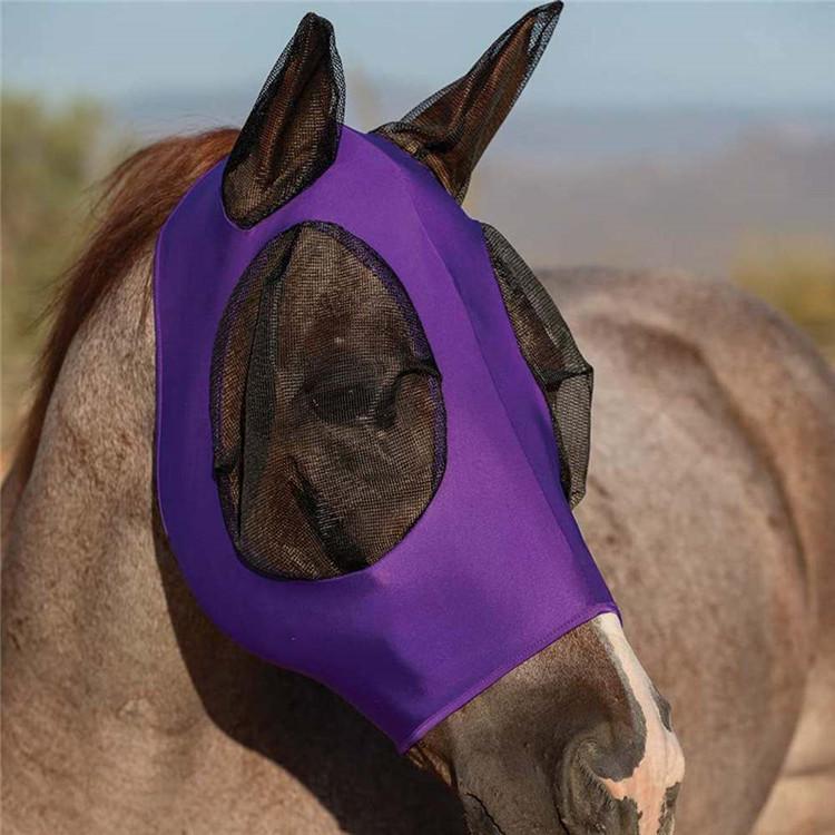 

Breathable Horse Mask Insect Fly Protection Equine Gear Equestrian Supplies Durable Comfortable Fit Mosquito Shield For Horses One Size фиолетовый