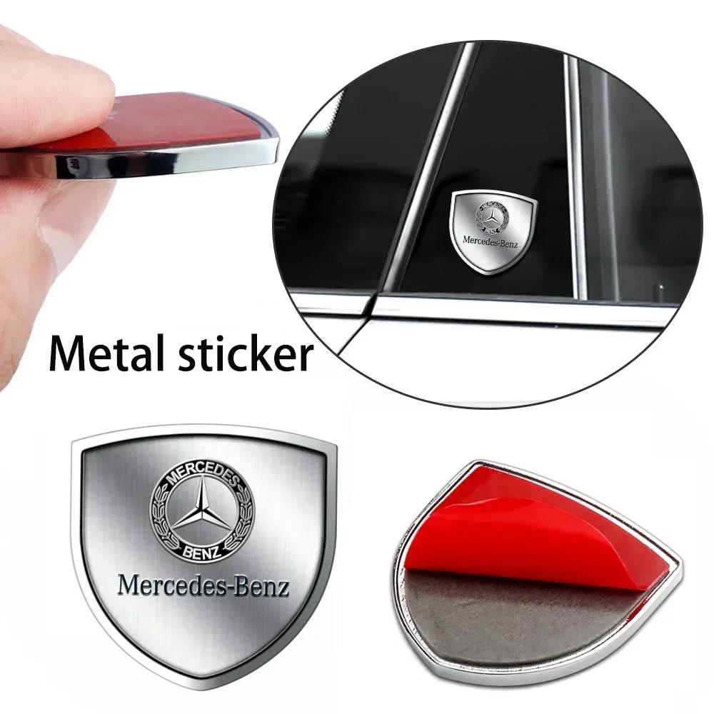 Jbfd2 2pcs Is Suitable for Mercedes-Benz AMG Badge W204 W213 W212 W205 W211 W176 C300 3D Stereo Metal Window Logo Decorative Sticker.