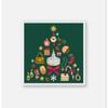 Used Feiler Handkerchief "WAKO TREE" Green Christmas Tree