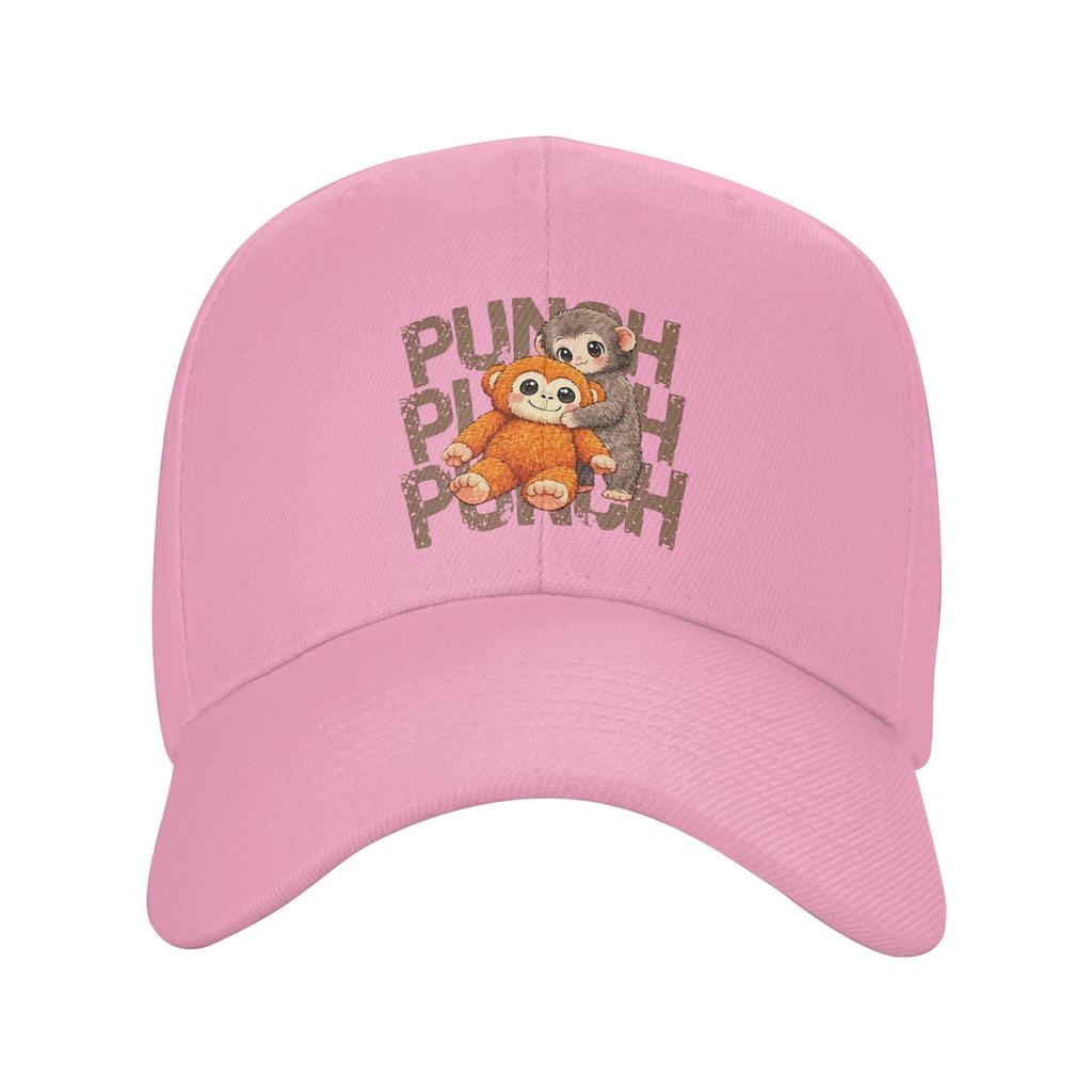 Punch Punch Punch Cute Baby Monkey Playful Animals Casual Baseball Cap Kpop Rock Trucker Hat Summer Sun Men y2k Baseball Caps