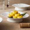 Pure White Flower Shaped High Footed Plate Ceramic Dessert Plate Sushi Plate Dim Sum Dish Molecular Cuisine Specialty Tableware