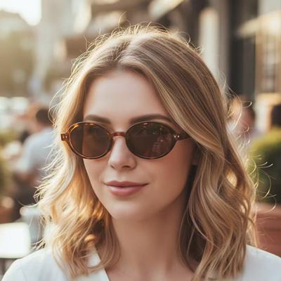 Gafas de sol para mujer de montura pequeña ovalada, gafas para viajar, ocio, compras, gafas vintage para hombre, UV400