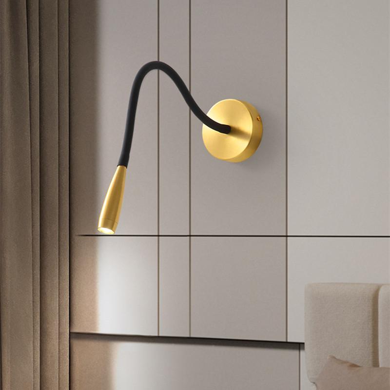 Lampă de perete flexibilă cu LED pentru citire cu gât de gâscă, lumina de perete modernă, montată pe perete, pentru dormitor, reflectoare pentru studiul de inginerie hotelieră