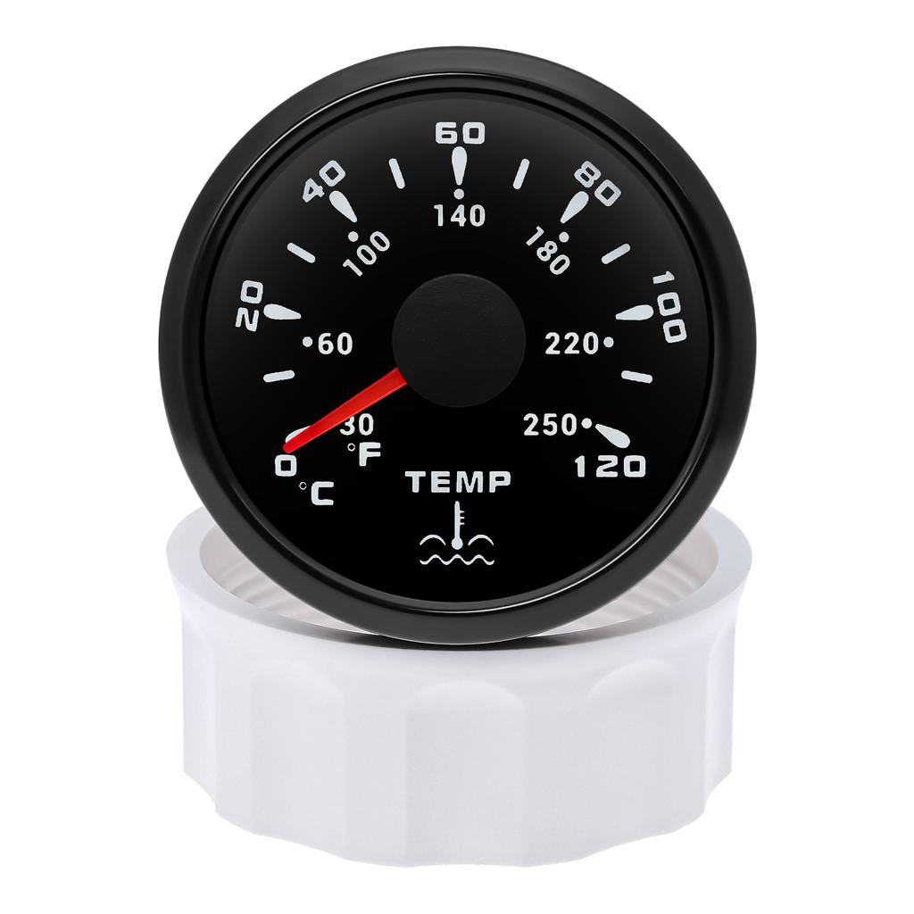 7 Colors Backlight Water Temperature Gauge 0-120 ℃ 30-250℉ Water Temp Indicator For Marine Boat Car Truck Waterproof 12V 24V