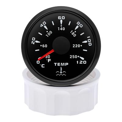 0~120℃ 2" 52mm Water Temperature Gauge with 7 Color Backlight Water Temp Sensor 1/8NPT for Marine Car Boat RV Camper 12V24