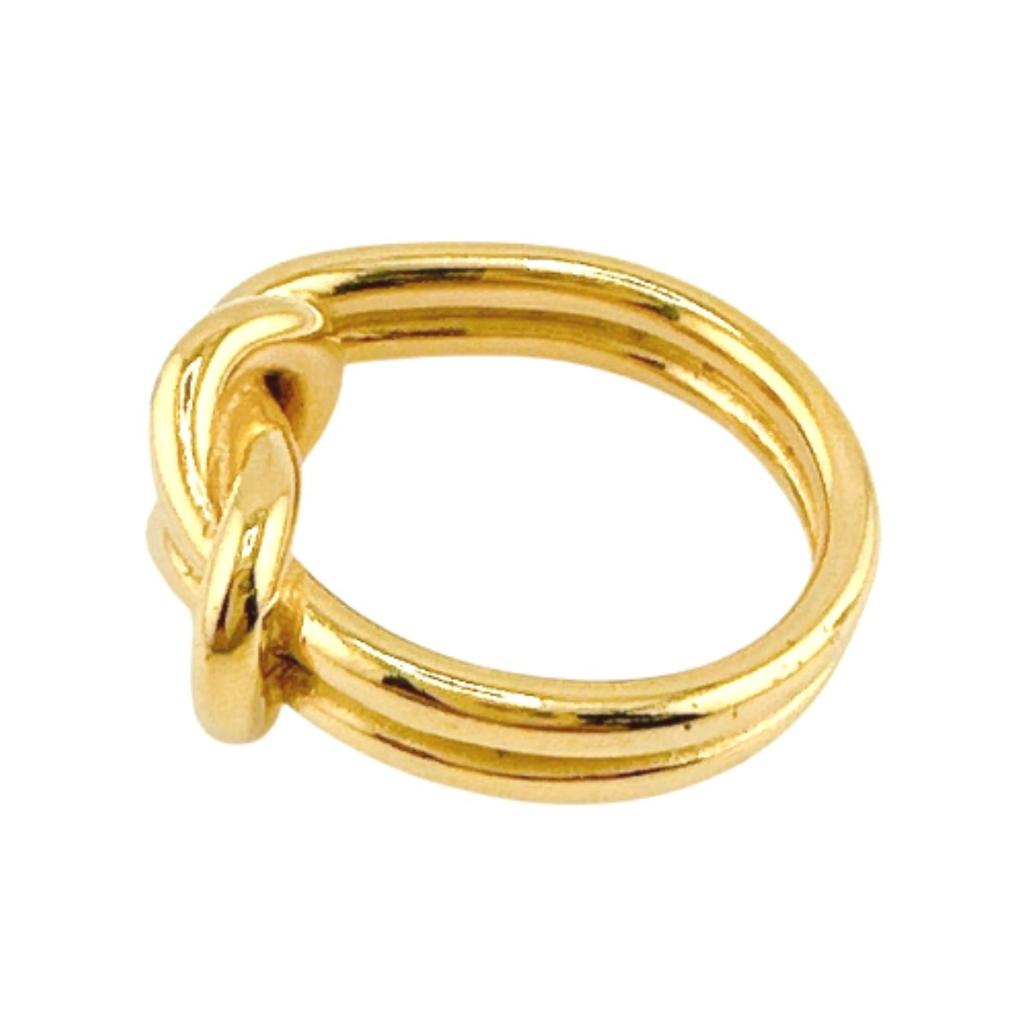 HERMES Scarf ring gold Scarf ring metal gold Used