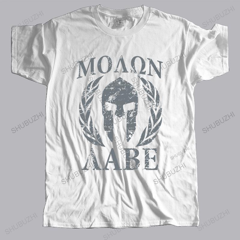 New Movie T Shirt Unique Spartan For Men Tshirt Male Cheap Custom Tshirts Molon Labe Ghost Flag Short Sleeve Round Neck