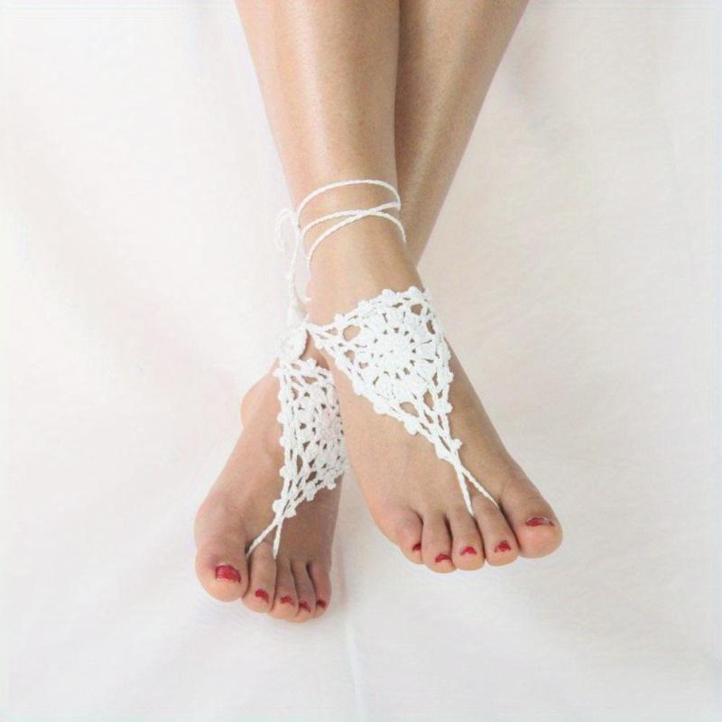 Crochet Barefoot Sandals Anklet Barefoot Sandles Foot jewelry, Steampunk Victorian Lace