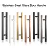 Matte Türklinke Edelstahl Drück-Zieh-Griff Türgriffe Glastürgriff Badezimmertür