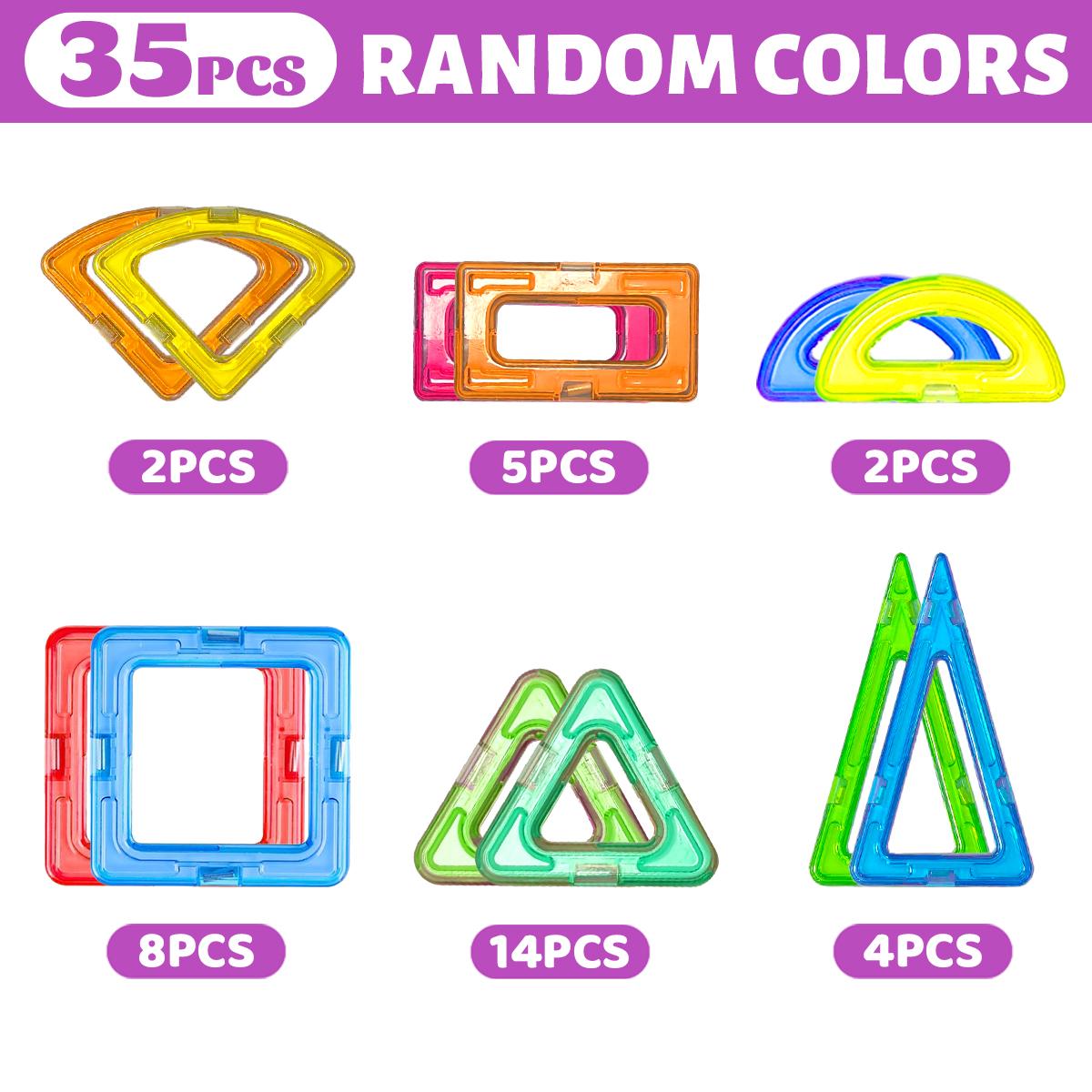 

Magnetic Building Blocks 3D STEM Constructor Set For Kids Educational Toys Multiple Shaped Magnetic Building Blocks 35/65/95PCS