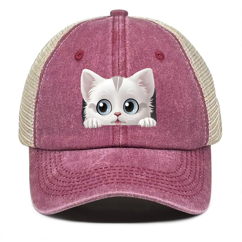 Lovely Cat Snapback Baseball Hat Cute Animals Hats For Woman Breathable Unisex Adjustable Baseball Cap Perfect For Street Style