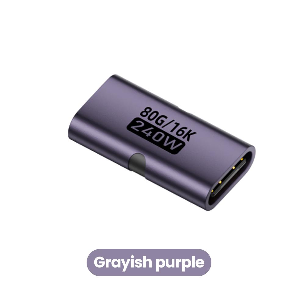 

240W Mini Type C Adapter Fast Charging 80Gbps 16K@60Hz USB C Female To USB C Female Converter For PC Laptops Macbook фіолетовий