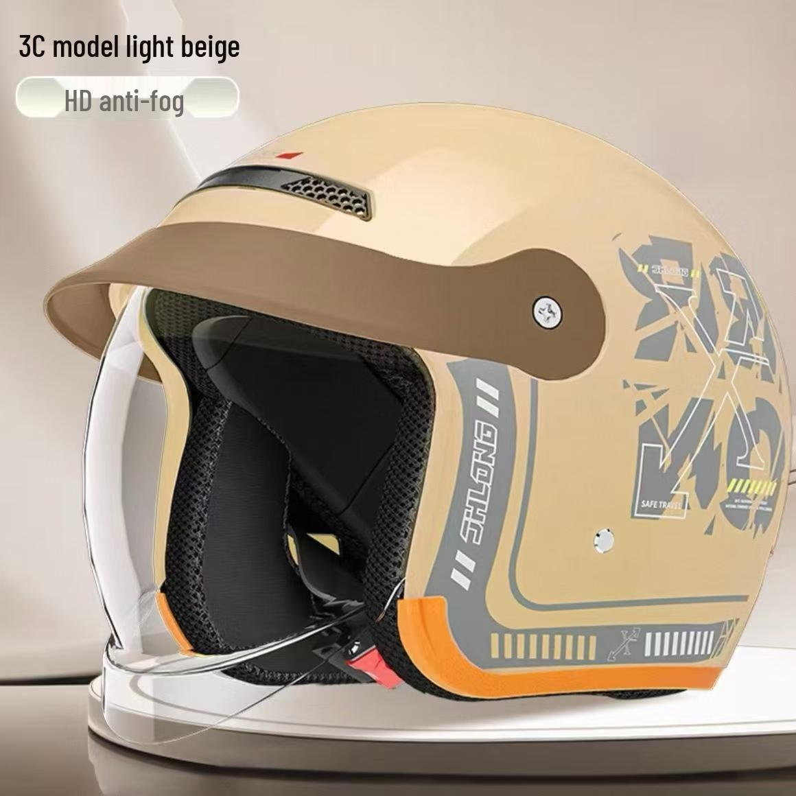 

New 3C Certified Unisex Electric Vehicle Helmet, Autumn/Winter Warm with Ear Protection and Anti-Fog Visor. One Size
