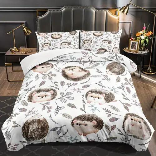 Comforter Hedgehog With Hedgehog Pattern Suitable For Children Boys Girls And Adults Warm Soft And Breathable